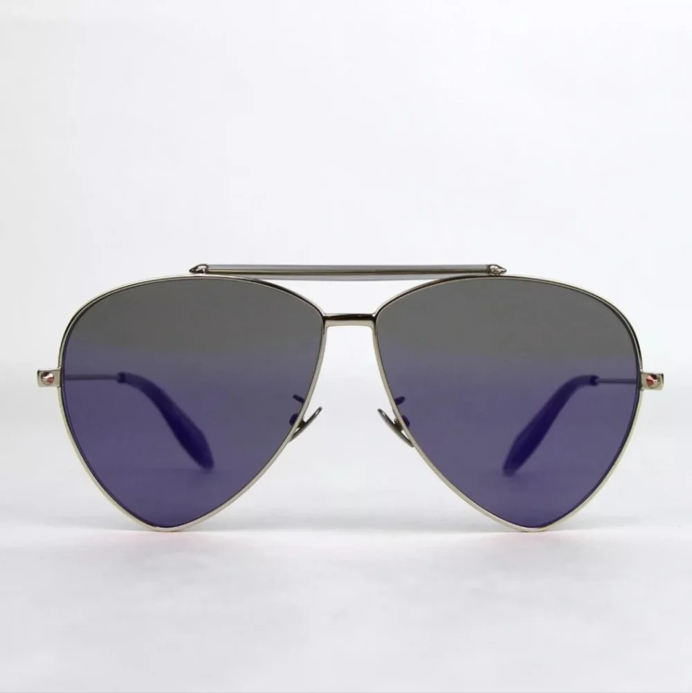 ALEXANDER MCQUEEN Blue Reflective Aviator Sunglasses, NWT Alexander McQueen - Men main image 4